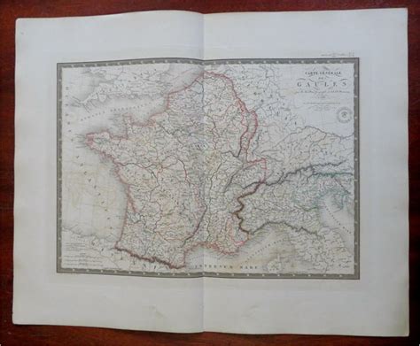 Gallic Tribes Ancient Europe Gaul Rome 1824 Brue Large Detailed Map Ha