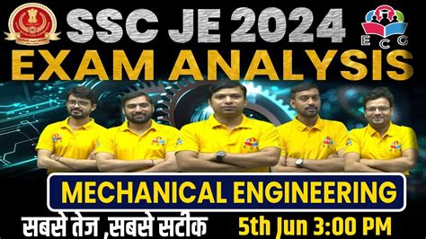 SSC JE Exam Analysis 2024 SSC JE Mechanical Paper Analysis 2024 SSC