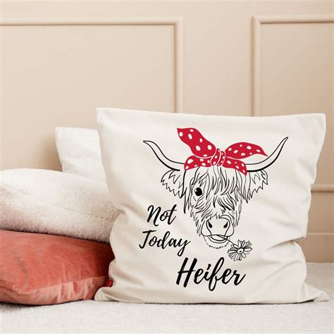 Not Today Heifer Svg Not Today Heifer Png Floral Highland Cow Svg