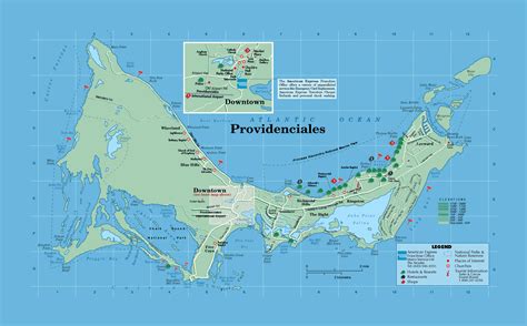 Large tourist map of Providenciales Island, Turks and Caicos Islands ...