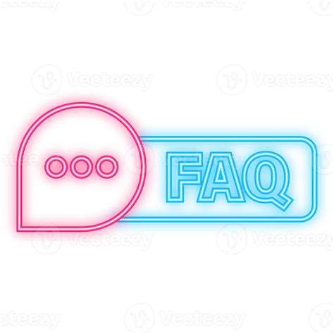 Neon Icon Frequently Asked Questions Faq Label Png