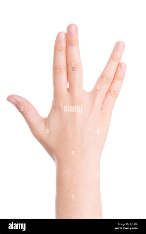 Hand Gesture For The Vulcan Greeting Mr Spock Famous Gesture From The
