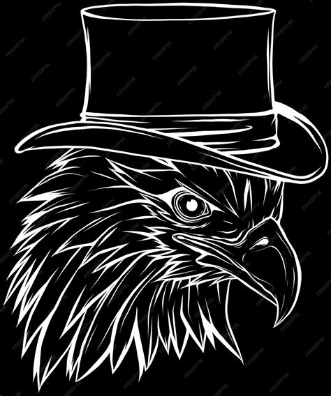 Premium Vector | Eagle head in outline style