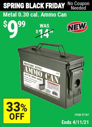 Metal 0 30 Caliber Ammo Can For 9 99 Harbor Freight Coupons