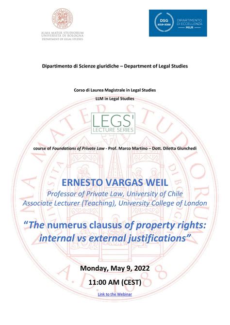 LEGS LECTURE SERIES The Numerus Clausus Of Property Rights Internal