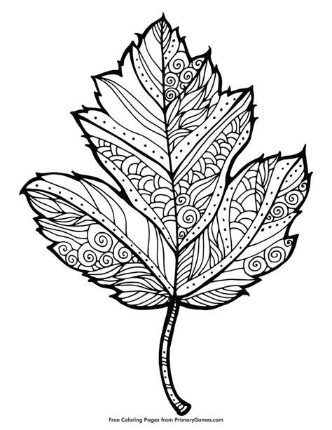 Leaf Mandala Coloring Page Printable - KayleeaxHall