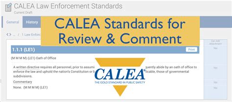 calea standards  review comment logo calea  commission