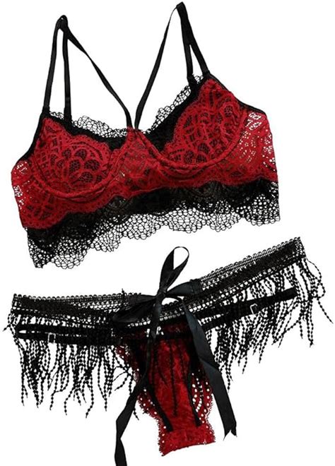 Completo Intimo Donna Sexy Set Di Lingerie Sexy Set Di Biancheria Intima Color Block In Pizzo