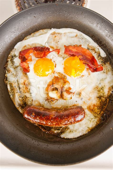 Happy Greasy Breakfast Smiley Face Stock Photos