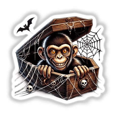 Spooky Monkey In Coffin Decals Decalvenue Decal Venue