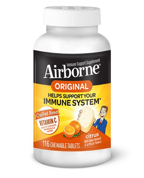 Airborne Citrus Chewable Immune Support Tablets