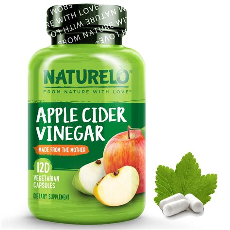 Naturelo Apple Cider Vinegar Capsules Natural Acv With Mother Supplement For Men And Women 120