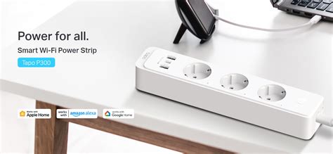 Tapo P300 3 Outlet Smart WiFi Power Strip With USB A USB C Ports