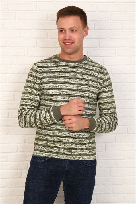 Джемпер в полоску хаки 27519 | Мужской свитер, Хаки, Джемпер