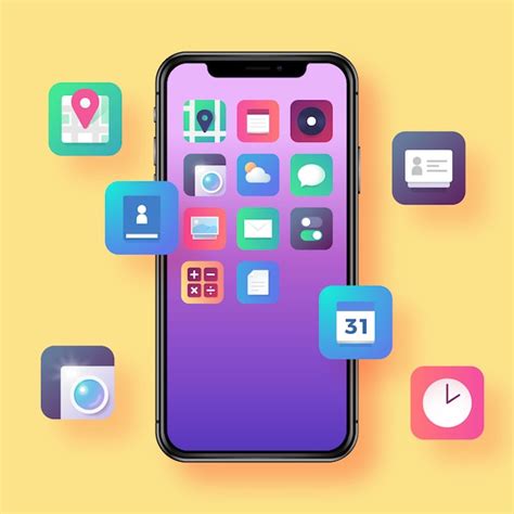 Premium Vector Smartphone With App Icons