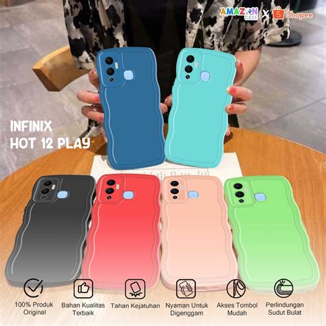 Jual Case Frame Gelombang Warna Infinix Hot Play Hot S Simple Warna Solid Gelombang