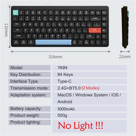 Yk Low Switch Mechanical Keyboard Hot Swappable Rgb Lighting Bluetooth Wireless Three Mode