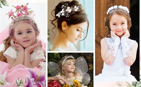 Willbond 4 Pcs Flower Girl Headpiece For Wedding Princess