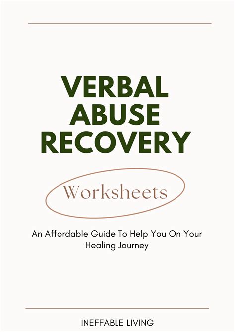 Verbal Abuse Recovery Worksheets - Worksheets Library