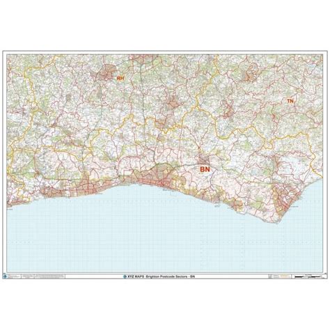 brighton bn postcode wall map