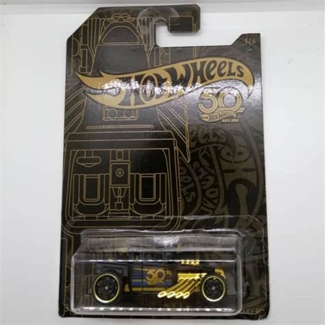 Hot Wheels Anniversary Bone Shaker Matte Black With Gold Shopee Malaysia