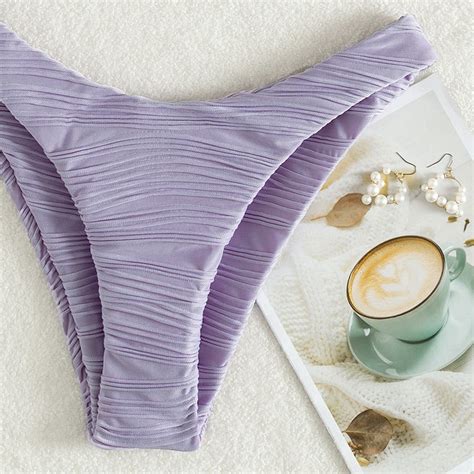 Mua Bộ Đồ Bơi Bikini Lưng Cao Hở Vai Màu Trơn Phong Cách Âu Mỹ Hàng Mới