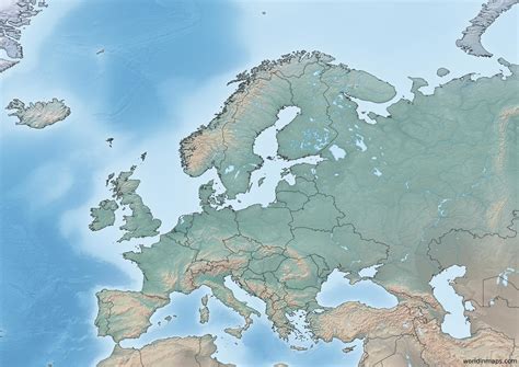 Topographical Map Of European Countries