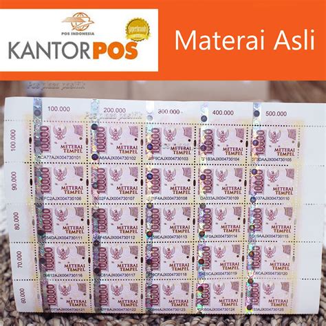 Jual JUAL MATERAI 10000 ISI 50 PCS ASLI 2024 | Shopee Indonesia