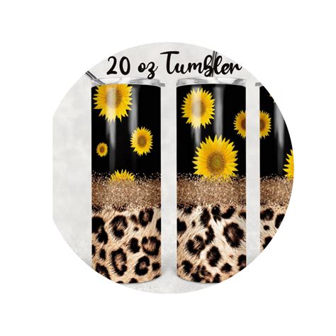 The Sunflowers And Leopard Print Are On This Nail Decal Which Reads 20