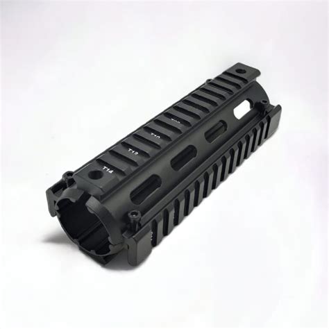 Aluminum Handguard Quad Rail System For M4 Rifle Black Color