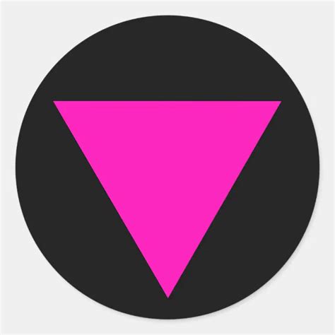 PINK TRIANGLE GAY PRIDE CLASSIC ROUND STICKER Zazzle