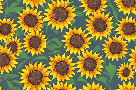 Sunflower Seamless Pattern · Creative Fabrica