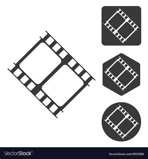 Movie Icon Set Monochrome Royalty Free Vector Image