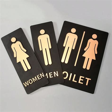 Panneau De Signalisation De Toilettes Hommes Femmes Avec Adh Sif Au Dos