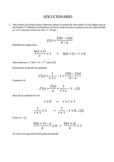 SOLUTION Solucionario C Lculo Diferencial Cuarta Pr Ctica Calificada