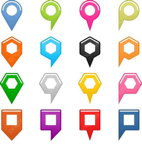 Map Pin Sign Location Icon On White Rectangle Search Needle Vector