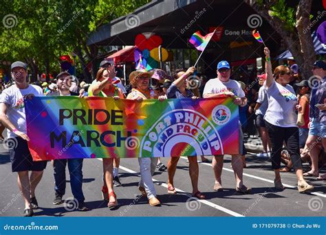People In The March Of Midsumma Festival Gay Pride In Melbourne Australia Editorial Stock