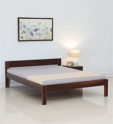 Buy Enkel Sheesham Wood Queen Size Bed In Scratch Resistant Provincial