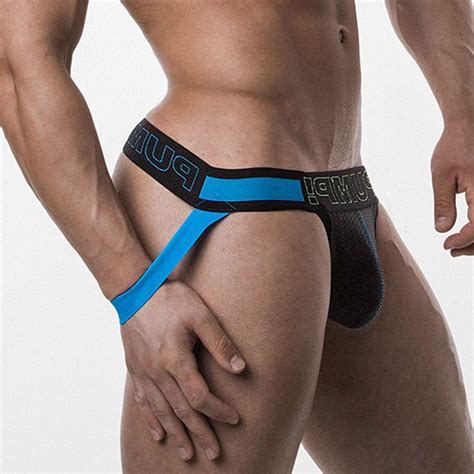 Jual New Brand Cotton Quick Dry Sexy Gay Underwear Men Thong Men Jockstrap Men Lingerie G String