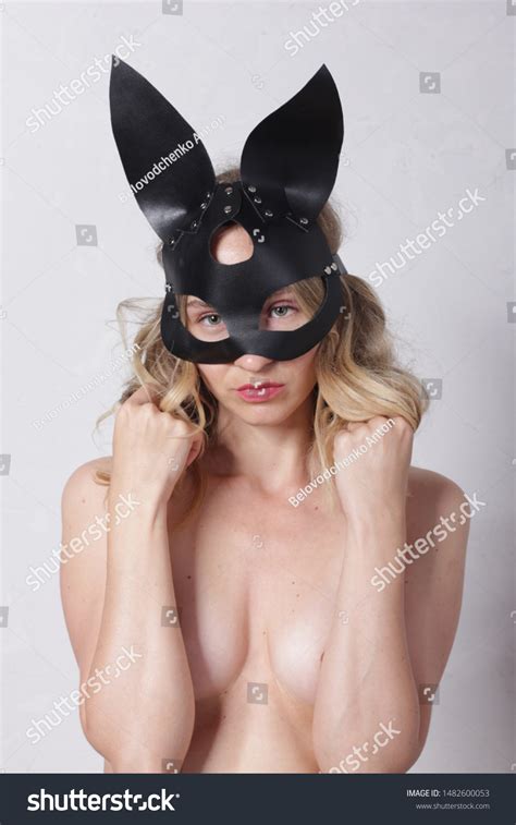 Naked Girl Black Rabbit Leather Mask Stock Photo 1482600053 Shutterstock
