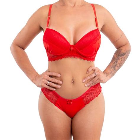 Sutiã e calcinha conjunto de lingerie Toque Secreto Conjunto de Lingerie Magazine Luiza