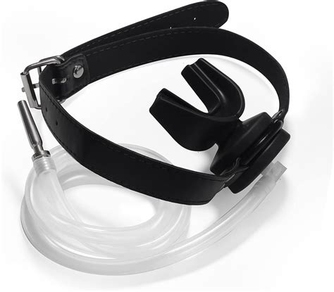 LZMYZ Mouth Plug Gag Leather Mask With Plug And Funnel Gay Extreme Oral Sex Gag Harness Set