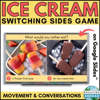 Ice Cream Party Activity for Conversation Skills | Summer Would You ...