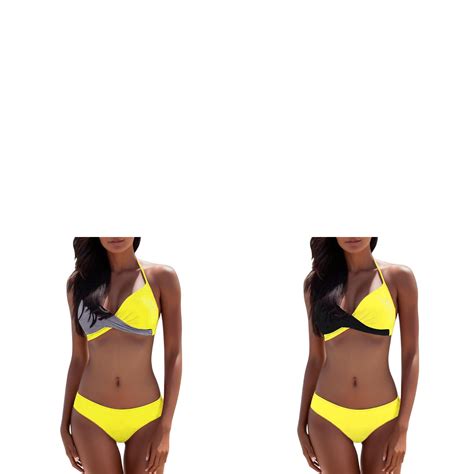 Wijhcboe Pack Beachwear Bathing Suits For Juniors Shorts Bikini Padded Push Up Womens Swimming