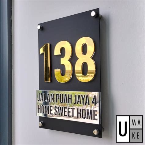 Modern House Number Plate Outdoor 3d Acrylic House Number Plate Fully