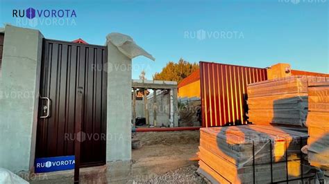 Установка откатных ворот с отдельно стоящей калиткой с ...