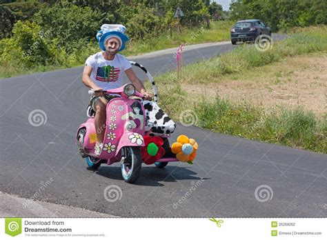 Funny Vespa Sidecar Editorial Photography