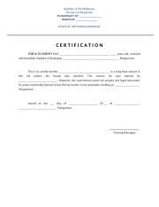 Sample Certificate To File Action Docx REPUBLIC OF THE PHILIPPINES