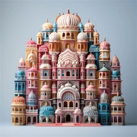 Premium Photo Hawa Mahal India With D Craft And Isolated Background