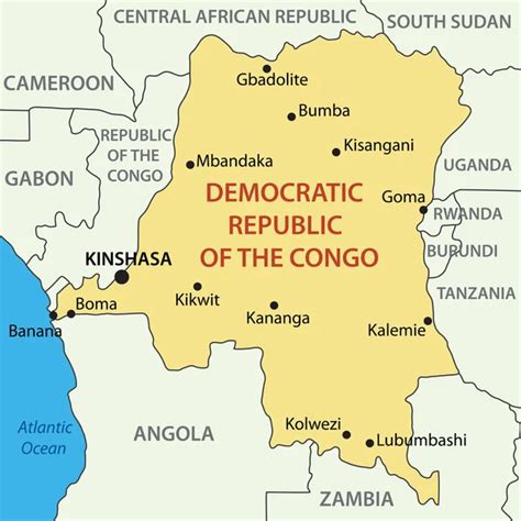 République Démocratique Du Congo Carte Vectorielle — Image